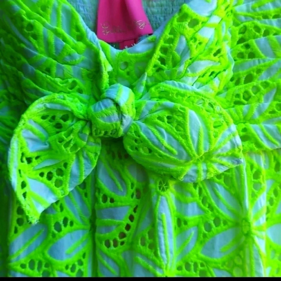 Lilly Pulitzer Brianna Dress Green Eyelet Size 4 NWT - Picture 3 of 10